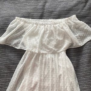 Baltic Born Swiss Dot Off Shoulder Maxi Dress